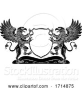 Vector Illustration of Coat of Arms Griffin Crest Griffon Family Shield by AtStockIllustration