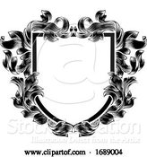 Vector Illustration of Coat of Arms Heraldic Crest Knight Family Shield by AtStockIllustration