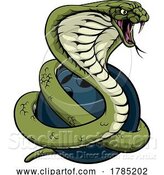 Vector Illustration of Cobra Snake Bowling Ball Animal Sports Team Mascot by AtStockIllustration