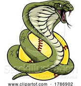 Vector Illustration of Cobra Snake Softball Animal Sports Team Mascot by AtStockIllustration