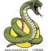 Vector Illustration of Cobra Snake Softball Animal Sports Team Mascot by AtStockIllustration