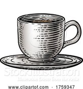 Vector Illustration of Coffee Tea Cup Drink Mug Vintage Woodcut by AtStockIllustration