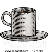 Vector Illustration of Coffee Tea Cup Drink Mug Vintage Woodcut by AtStockIllustration