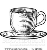 Vector Illustration of Coffee Tea Cup Hot Drink Mug Vintage Retro Woodcut by AtStockIllustration