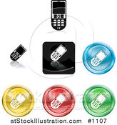 Vector Illustration of Colored Cell Phone Icon Buttons by AtStockIllustration