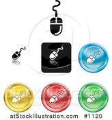 Vector Illustration of Colored Computer Mice Icon Buttons by AtStockIllustration