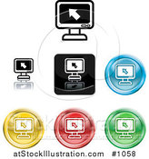 Vector Illustration of Colored Computer Screen Icon Buttons by AtStockIllustration