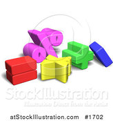 Vector Illustration of Colorful 3d Mathematics Symbols by AtStockIllustration