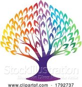 Vector Illustration of Colorful Rainbow Tree by AtStockIllustration