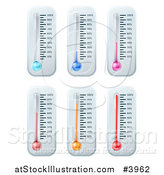 Vector Illustration of Colorful Thermometers with Goal Percent Marks by AtStockIllustration