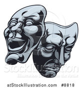 Vector Illustration of Comedy and Tragedy Theater Masks by AtStockIllustration