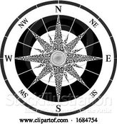 Vector Illustration of Compass Vintage Design by AtStockIllustration