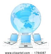 Vector Illustration of Computer Cloud Data Earth Technology Concept by AtStockIllustration