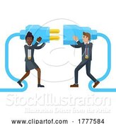 Vector Illustration of Connecting Electrical Plug Together People Concept by AtStockIllustration