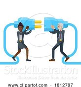 Vector Illustration of Connecting Electrical Plug Together People Concept by AtStockIllustration