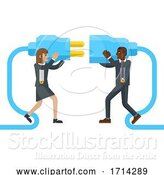 Vector Illustration of Connecting Plug Fitting Together Business Concept by AtStockIllustration