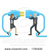 Vector Illustration of Connecting Plug Fitting Together Business Concept by AtStockIllustration