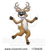 Vector Illustration of Cool Christmas Reindeer in Sunglasses by AtStockIllustration