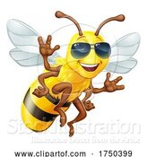 Vector Illustration of Cool Honey Bumble Bee in Shades Character by AtStockIllustration