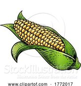 Vector Illustration of Corn Vegetable Vintage Woodcut Illustration by AtStockIllustration
