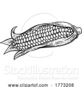 Vector Illustration of Corn Vegetable Vintage Woodcut Illustration by AtStockIllustration