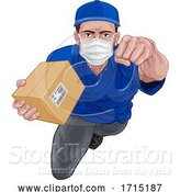 Vector Illustration of Courier Superhero Delivering Package Parcel Box by AtStockIllustration