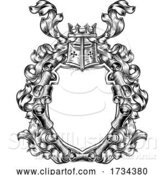 Vector Illustration of Crest Coat of Arms Royal Scroll Shield by AtStockIllustration