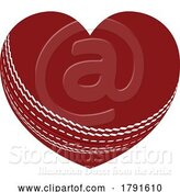 Vector Illustration of Crickat Ball Heart Shape Concept by AtStockIllustration