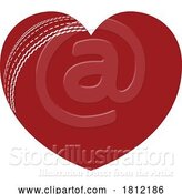 Vector Illustration of Crickat Ball Heart Shape Concept by AtStockIllustration