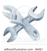 Vector Illustration of Crossed Spanner and Adjustable Wrenches by AtStockIllustration