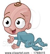 Vector Illustration of Cute Cartoon Happy Baby Crawling by AtStockIllustration