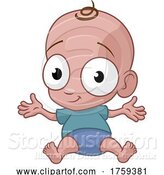 Vector Illustration of Cute Cartoon Happy Baby Infant Child Character by AtStockIllustration