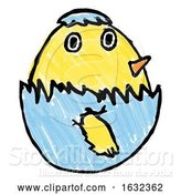 Vector Illustration of Cute Easter Chick Childs Drawing by AtStockIllustration