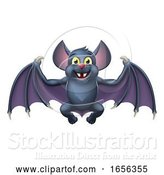 Vector Illustration of Cute Halloween Vampire Bat Animal by AtStockIllustration