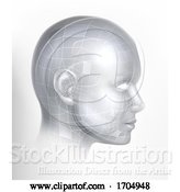 Vector Illustration of Cyber 3D Technology Face Digital Tech AI Head by AtStockIllustration