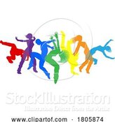 Vector Illustration of Dancers Silhouette Street Dance Poses Silhouettes by AtStockIllustration