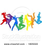 Vector Illustration of Dancers Silhouette Street Dance Poses Silhouettes by AtStockIllustration