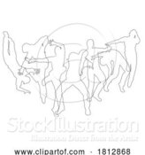 Vector Illustration of Dancers Silhouette Street Dance Poses Silhouettes by AtStockIllustration