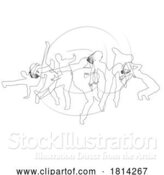 Vector Illustration of Dancers Silhouette Street Dance Poses Silhouettes by AtStockIllustration