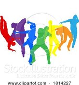 Vector Illustration of Dancers Silhouette Street Dance Poses Silhouettes by AtStockIllustration