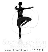 Vector Illustration of Dancing Ballet Dancer Silhouette by AtStockIllustration