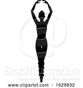 Vector Illustration of Dancing Ballet Dancer Silhouette by AtStockIllustration