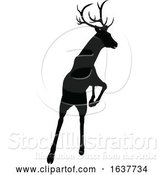 Vector Illustration of Deer Animal Silhouette by AtStockIllustration