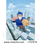 Vector Illustration of Delivery Courier Superhero Flying Super Hero by AtStockIllustration