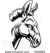 Vector Illustration of Democrat Donkey Election Political Party Politics by AtStockIllustration