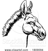 Vector Illustration of Democrat Donkey Election Political Party Politics by AtStockIllustration