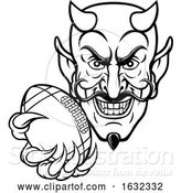Vector Illustration of Devil American Football Sports Mascot by AtStockIllustration