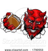 Vector Illustration of Devil American Football Sports Mascot by AtStockIllustration