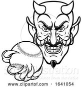 Vector Illustration of Devil Baseball Sports Mascot by AtStockIllustration