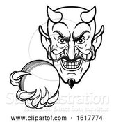 Vector Illustration of Devil Cricket Sports Mascot by AtStockIllustration